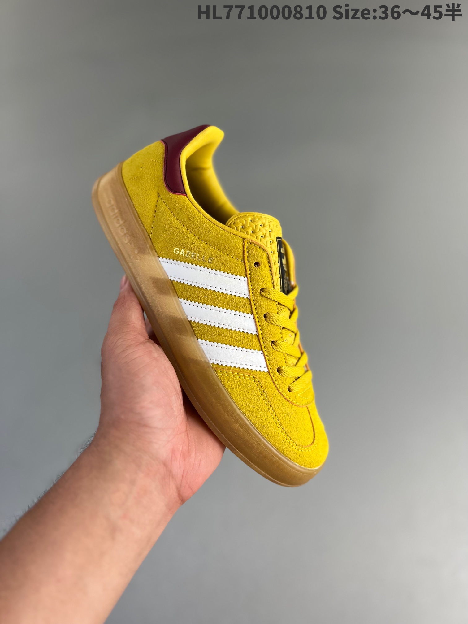 Adidas Originals Gazelle Indoor Shoes 'Bright Yellow Burgundy' IE7003