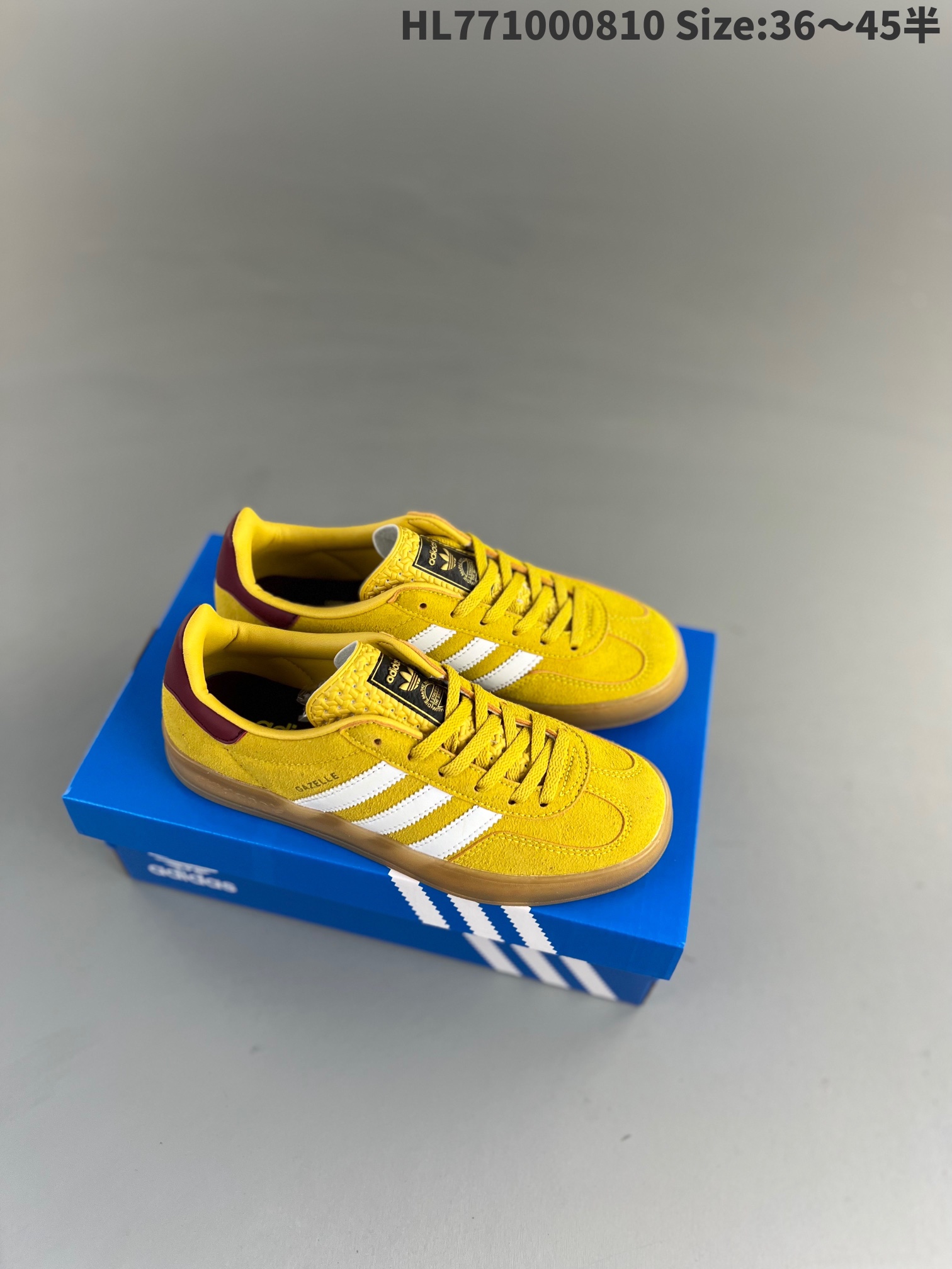 Adidas Originals Gazelle Indoor Shoes 'Bright Yellow Burgundy' IE7003