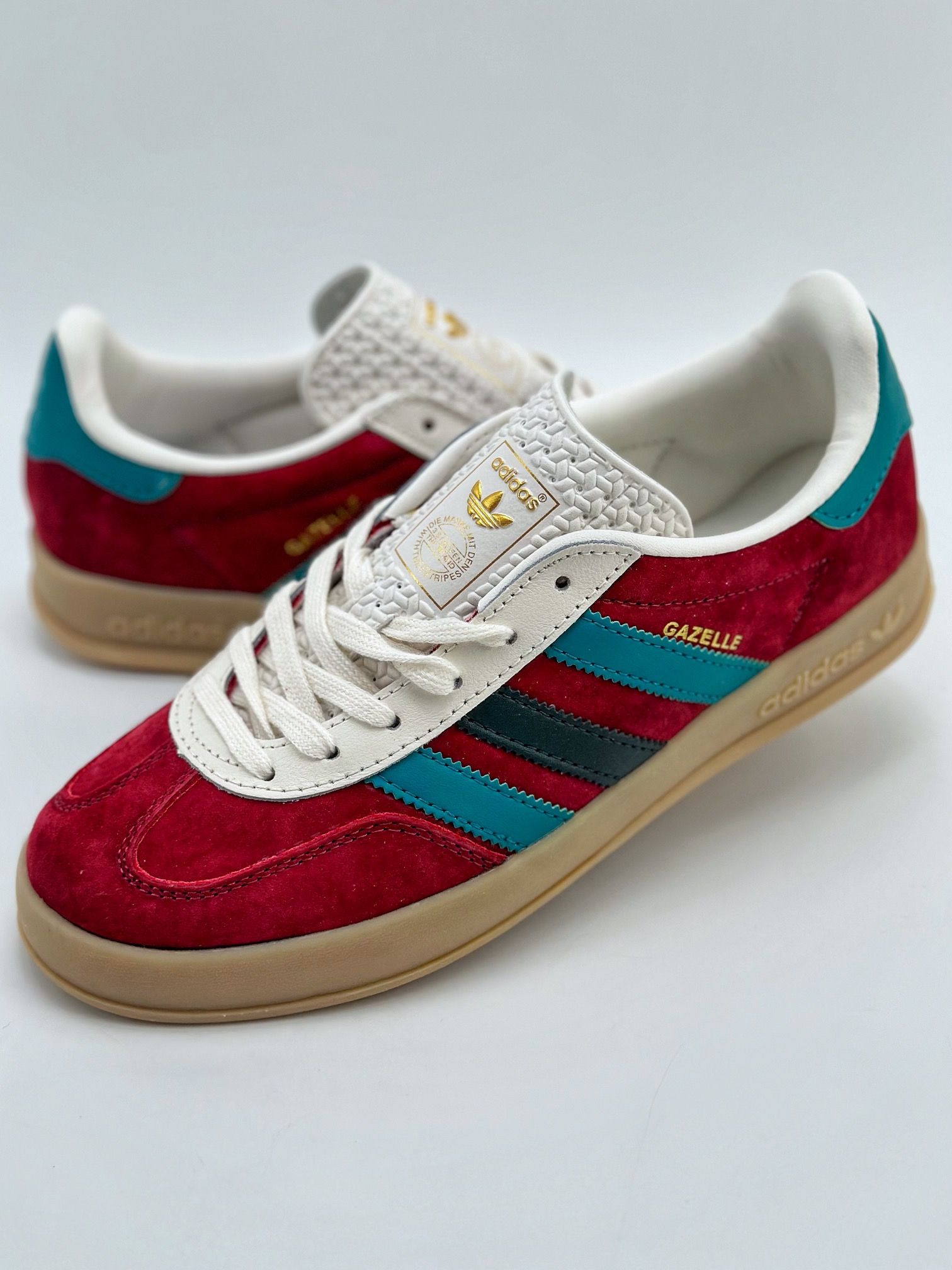 Adidas Originals Gazelle Indoor Shoes 'Burgundy Arctic Fusion Collegiate Green' IG4996