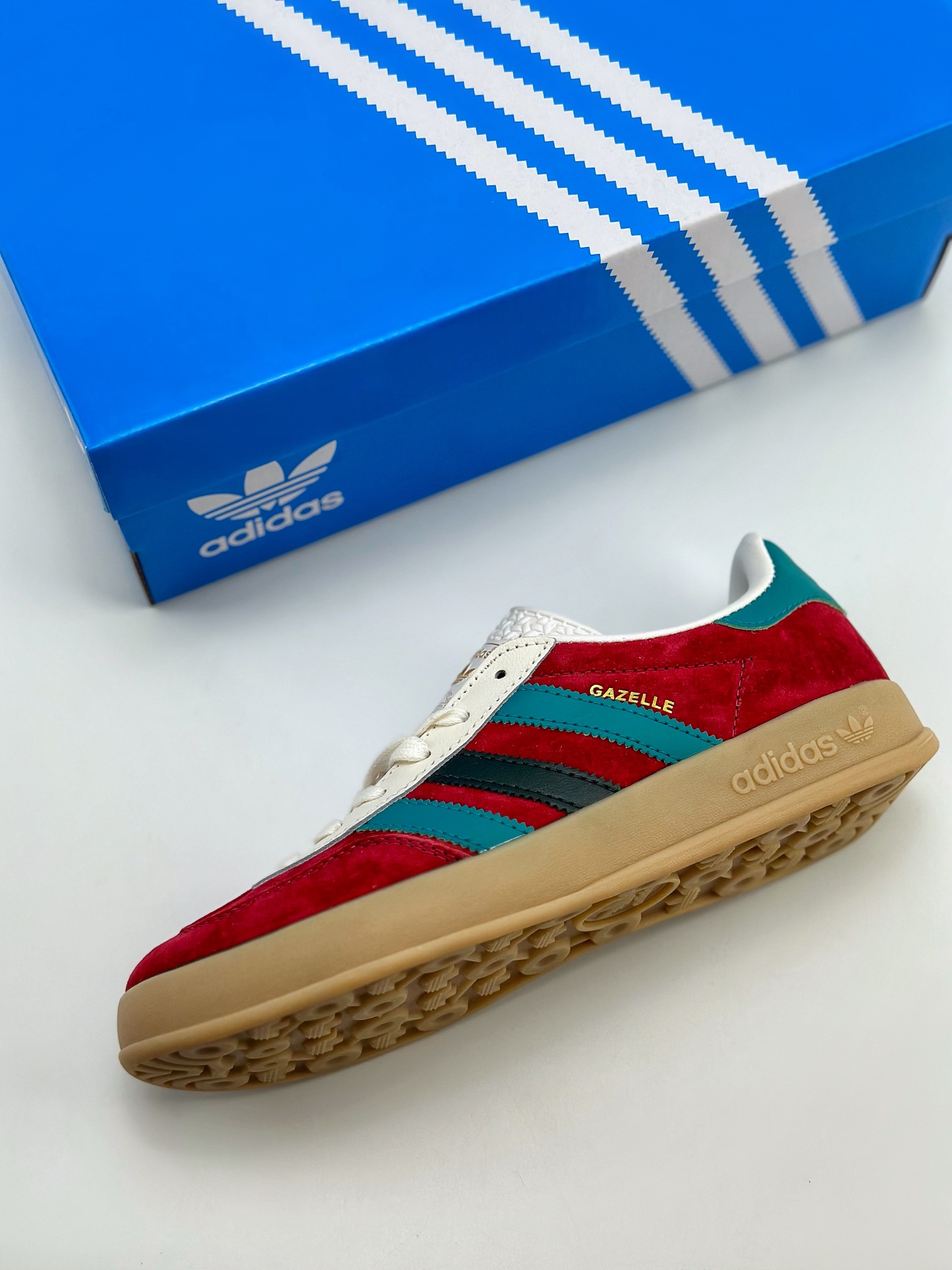 Adidas Originals Gazelle Indoor Shoes 'Burgundy Arctic Fusion Collegiate Green' IG4996