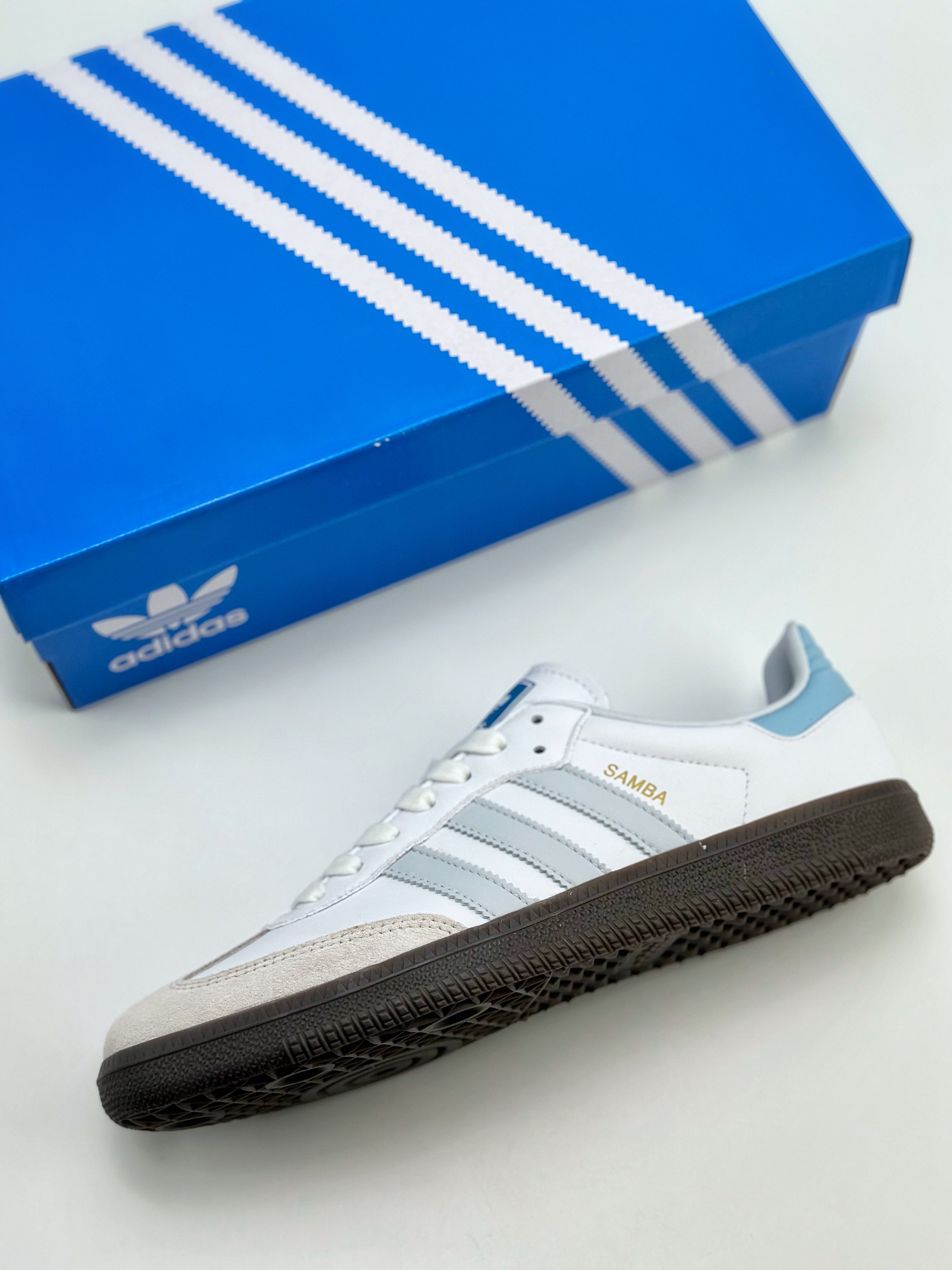 adidas Samba OG 'White Halo Blue Gum' ID2055