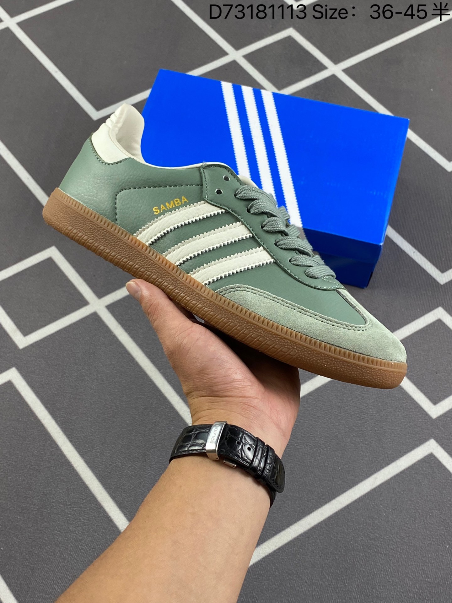 adidas Originals Samba OG Shoes 'Silver Green' IE7011