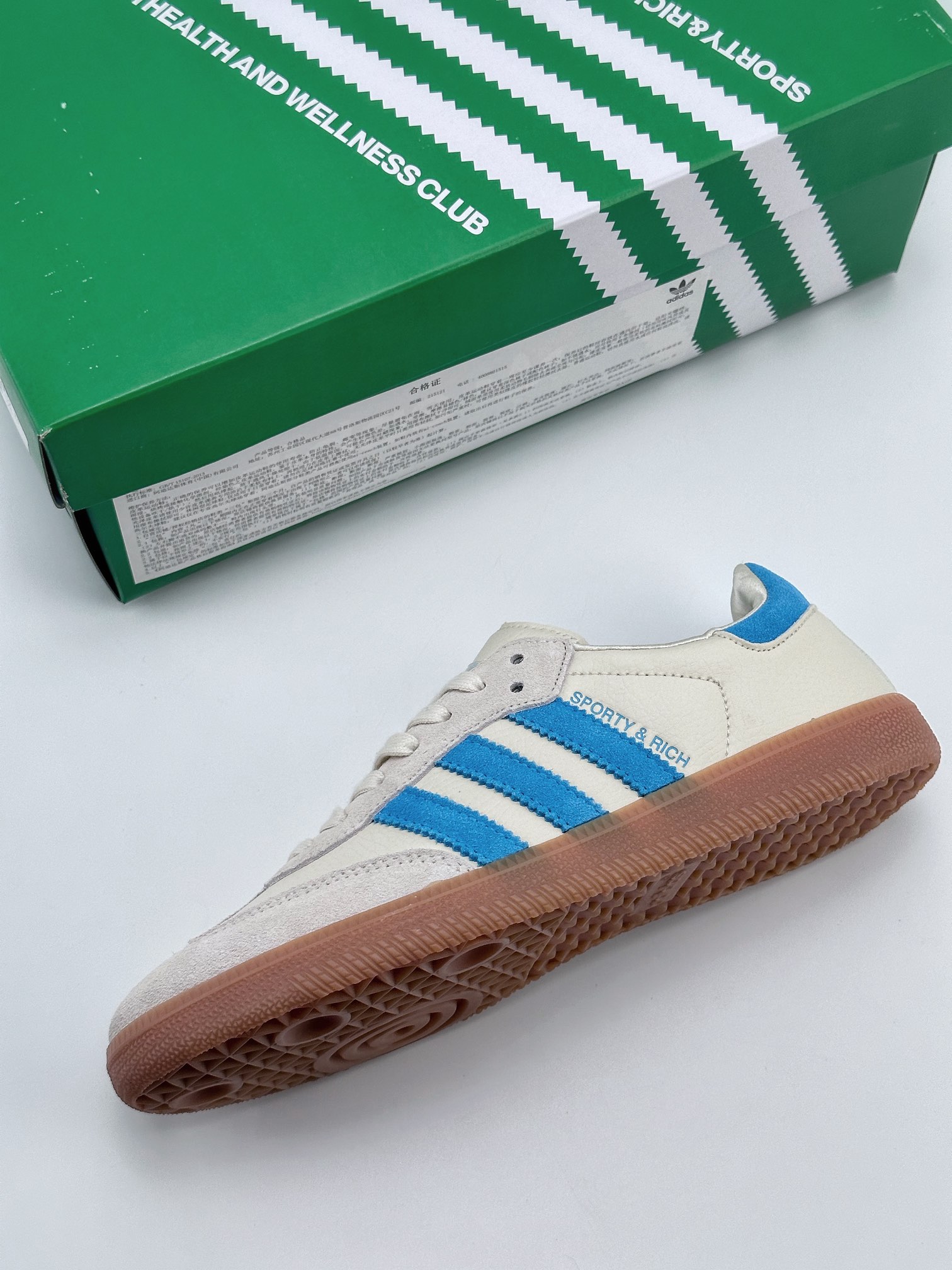 adidas Samba OG 'Sporty & Rich Beige Blue' IE7096