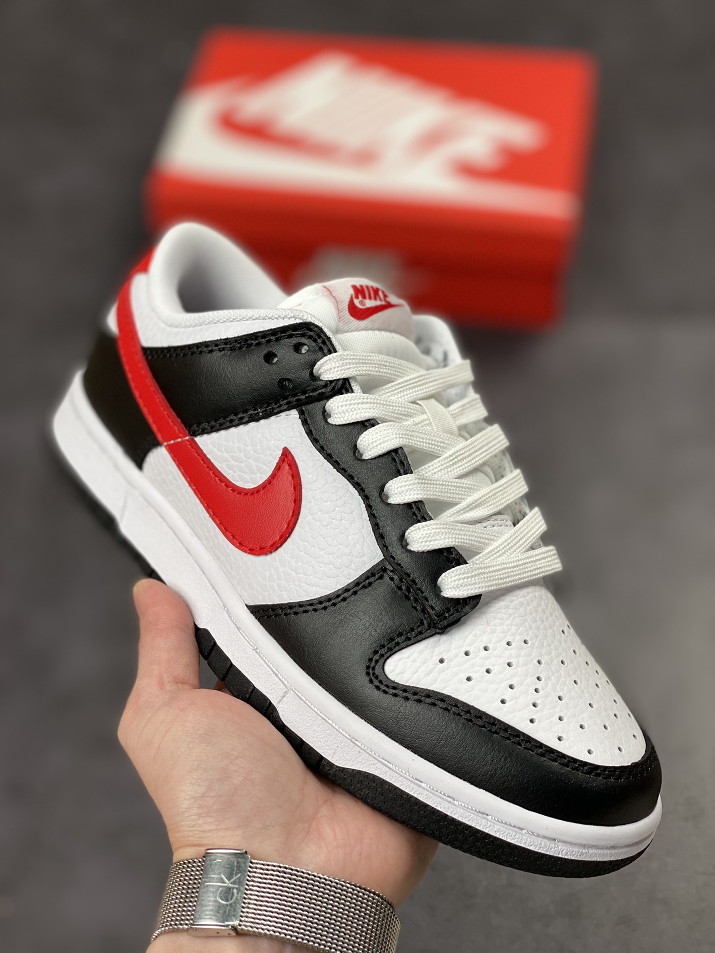 Nike Dunk Low 'Red Swoosh Panda' FB3354-001