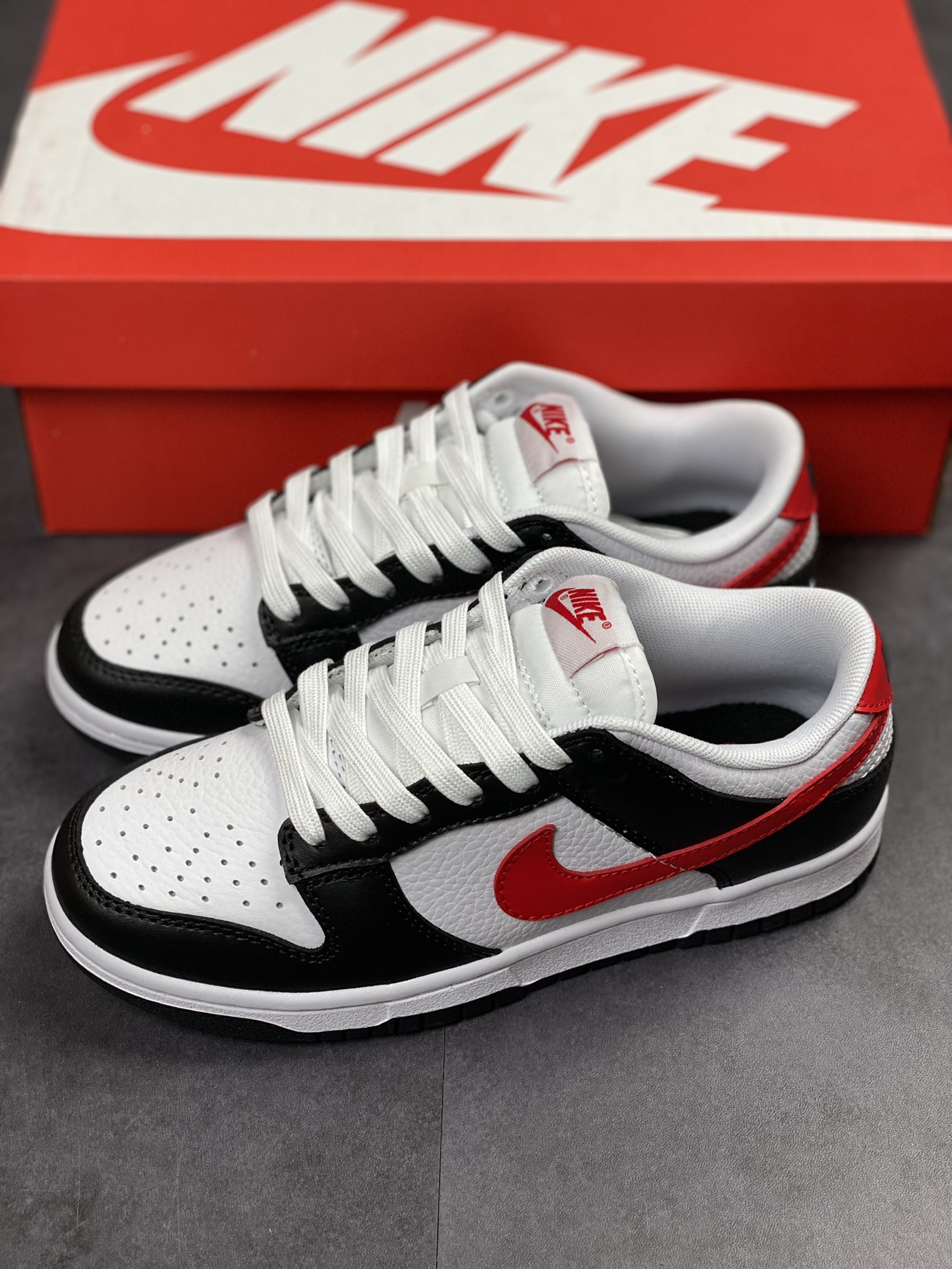 Nike Dunk Low 'Red Swoosh Panda' FB3354-001